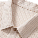Men's Ribbed Open Collar Polo Shirt