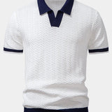 Men's Textured Knit Polo Shirt