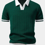 Men's Textured Knit Polo Shirt