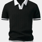 Men's Textured Knit Polo Shirt