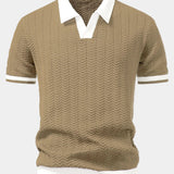 Men's Textured Knit Polo Shirt