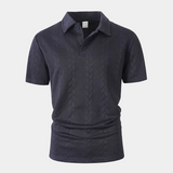 Men's Textured Knit Polo Shirt