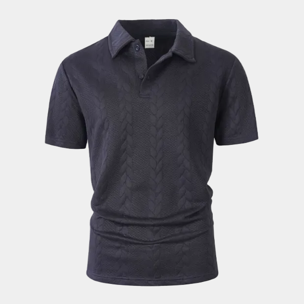 Men's Textured Knit Polo Shirt