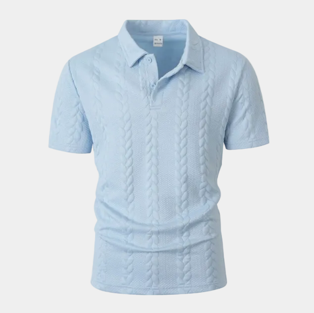 Men's Textured Knit Polo Shirt