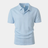 Men's Textured Knit Polo Shirt