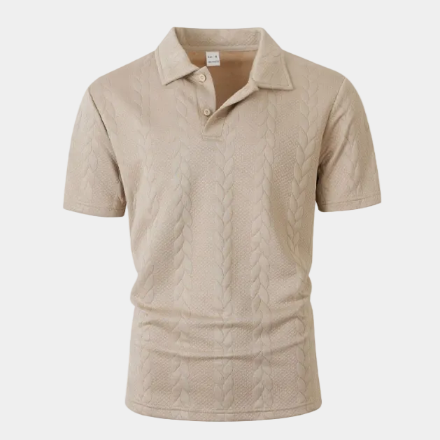 Men's Textured Knit Polo Shirt