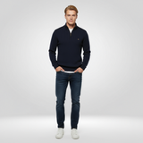 Men's Ribbed Half Zip Knit Sweater