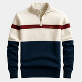 Men's Color Block Quarter Zip Sweater