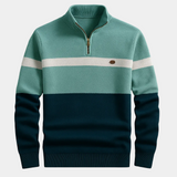 Men's Color Block Quarter Zip Sweater