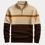 Men's Color Block Quarter Zip Sweater
