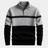 Men's Color Block Quarter Zip Sweater