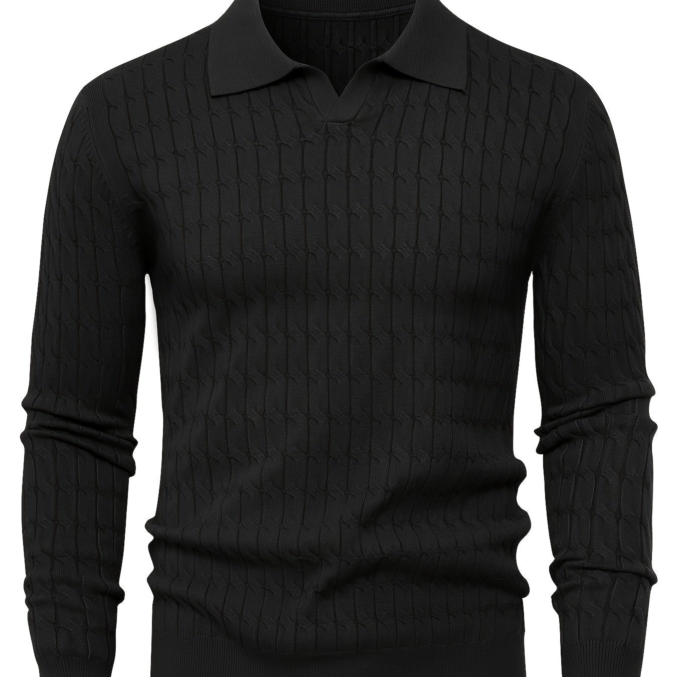 Men's Ribbed Polo Knit Sweater