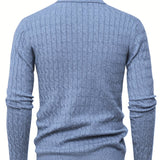 Men's Ribbed Polo Knit Sweater
