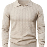 Men's Ribbed Polo Knit Sweater