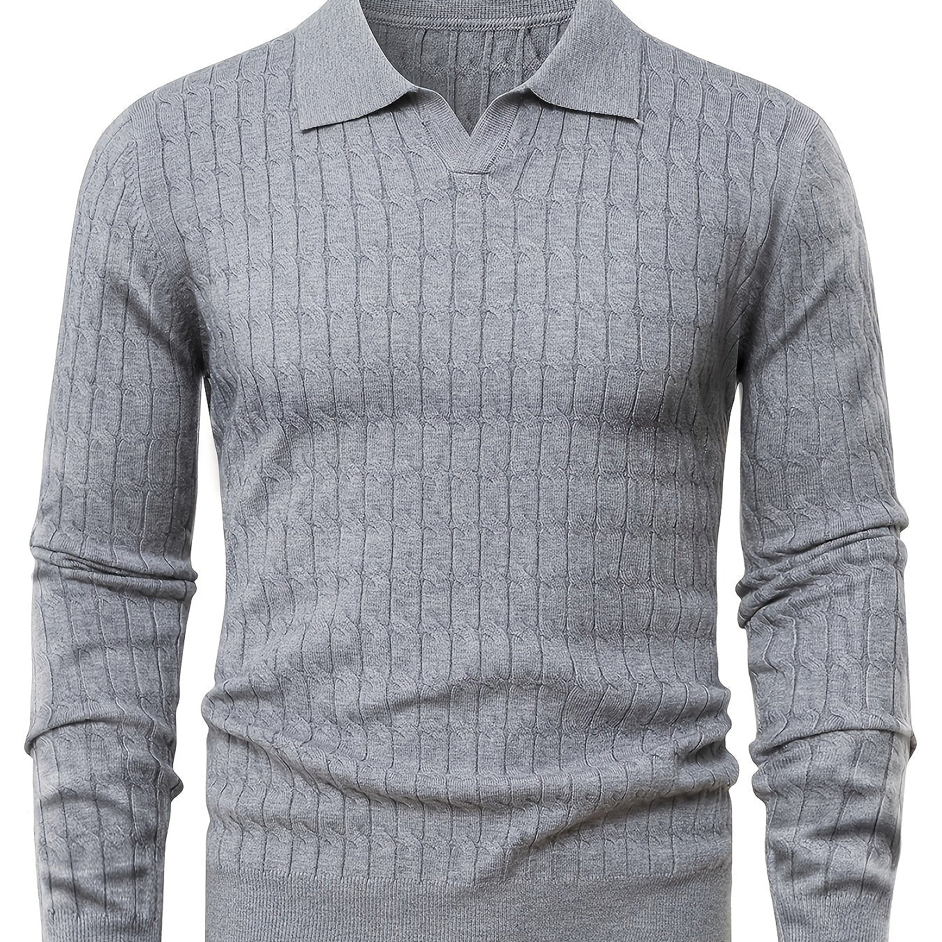 Men's Ribbed Polo Knit Sweater