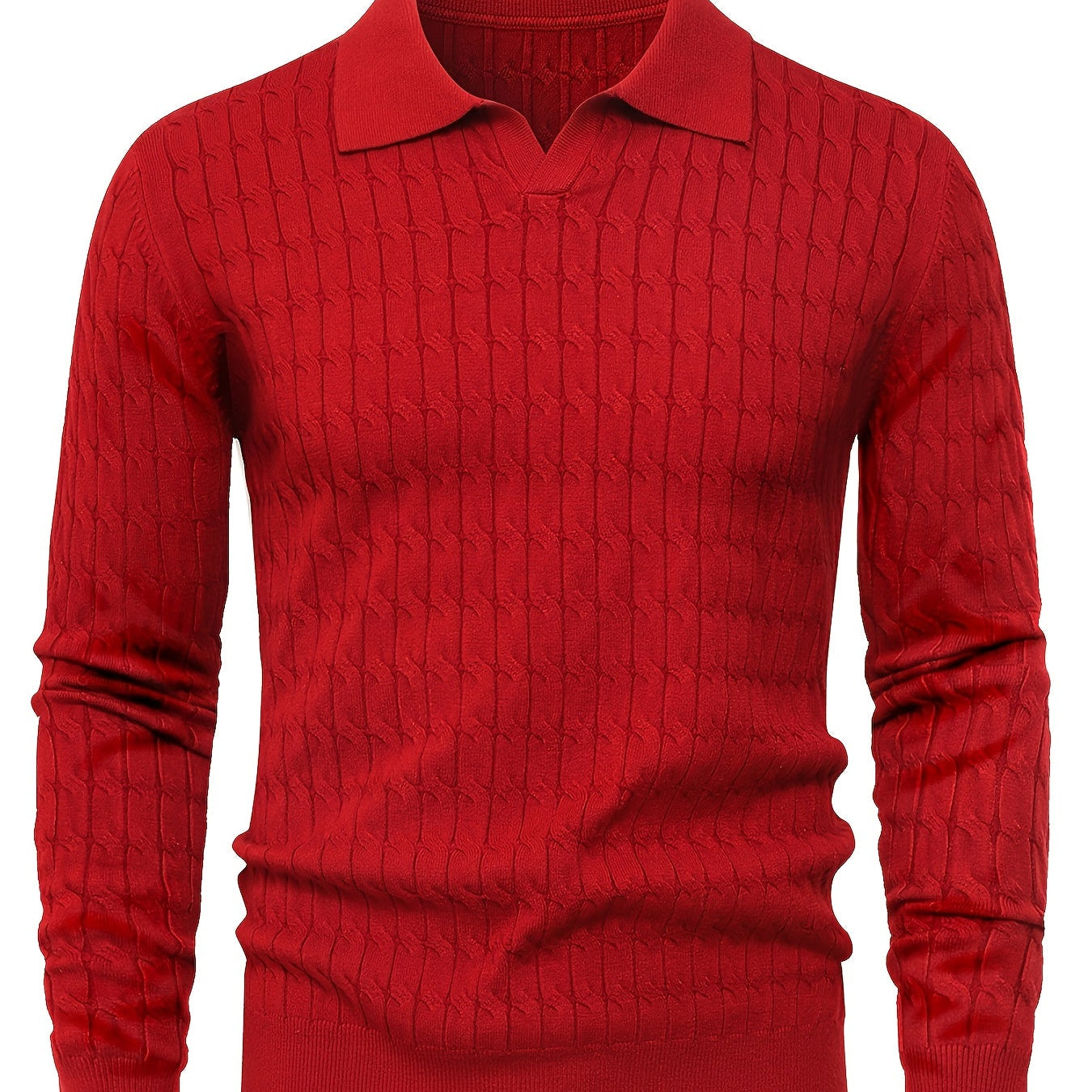 Men's Ribbed Polo Knit Sweater