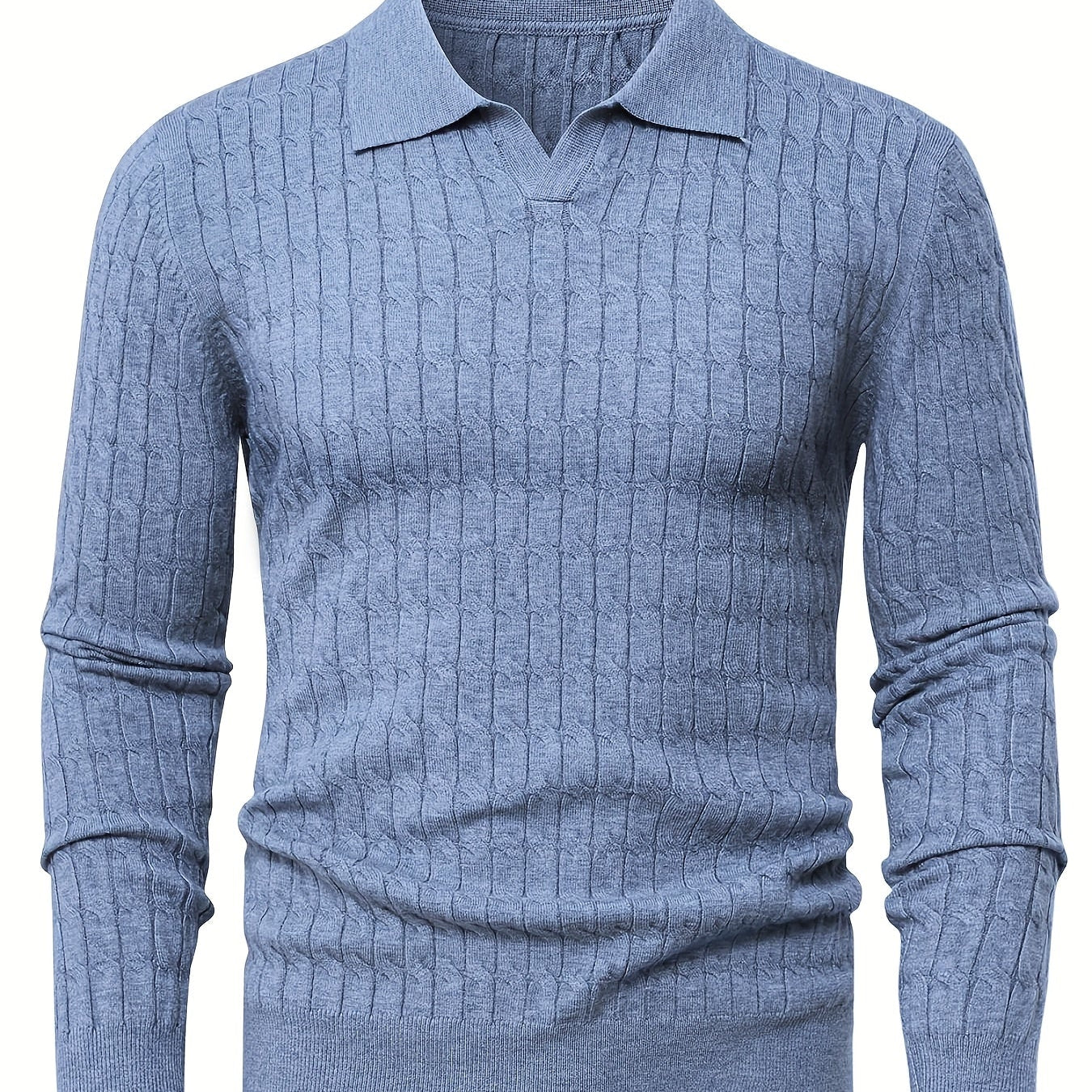 Men's Ribbed Polo Knit Sweater