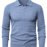Men's Ribbed Polo Knit Sweater