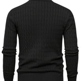 Men's Ribbed Polo Knit Sweater