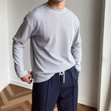Men's Textured Crew Neck Knit Sweater