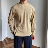Men's Textured Crew Neck Knit Sweater