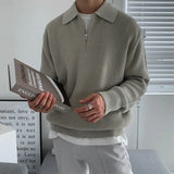 Men's Ribbed Polo Knit Sweater
