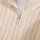 Men's Cable Knit Quarter Zip Sweater