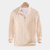 Men's Cable Knit Quarter Zip Sweater