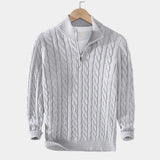 Men's Cable Knit Quarter Zip Sweater