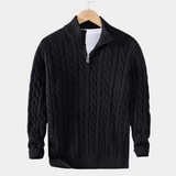 Men's Cable Knit Quarter Zip Sweater