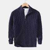 Men's Cable Knit Quarter Zip Sweater