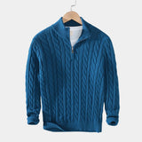 Men's Cable Knit Quarter Zip Sweater