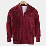 Men's Cable Knit Quarter Zip Sweater