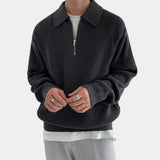 Men's Ribbed Quarter Zip Knit Sweater
