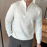 Men's Textured Quarter Zip Knit Sweater