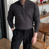 Men's Textured Quarter Zip Knit Sweater