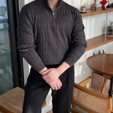 Men's Textured Quarter Zip Knit Sweater