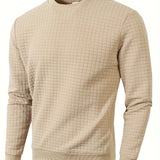 Men's Textured Crew Neck Knit Sweater