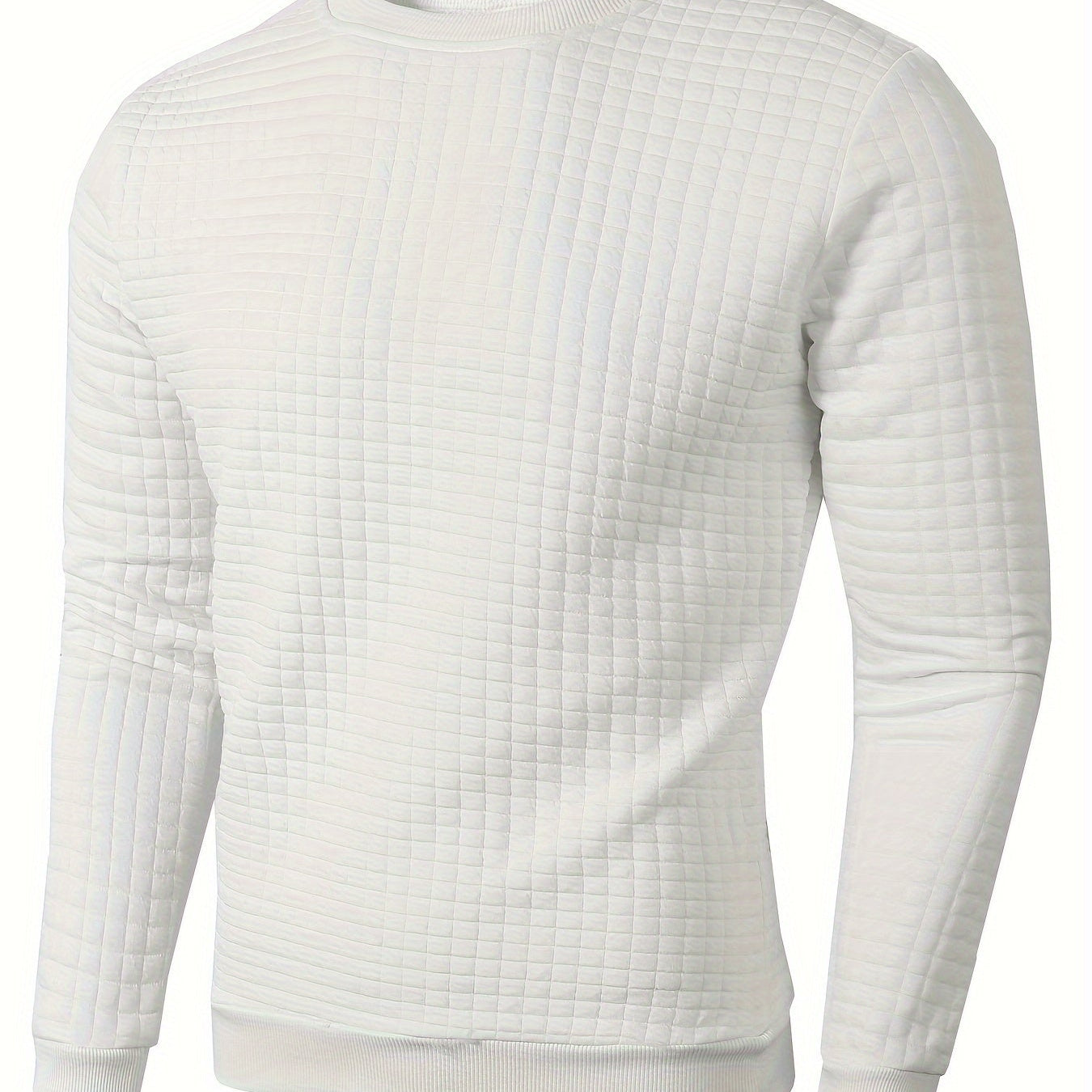 Men's Textured Crew Neck Knit Sweater