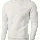 Men's Textured Crew Neck Knit Sweater
