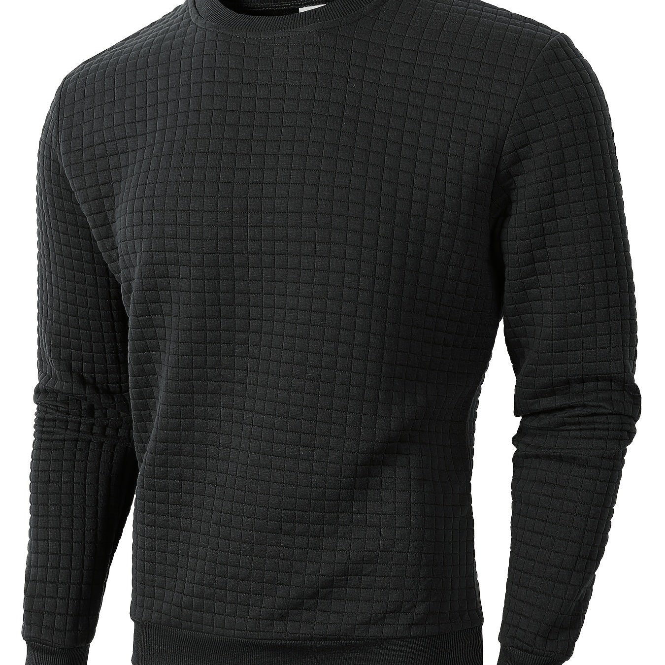 Men's Textured Crew Neck Knit Sweater
