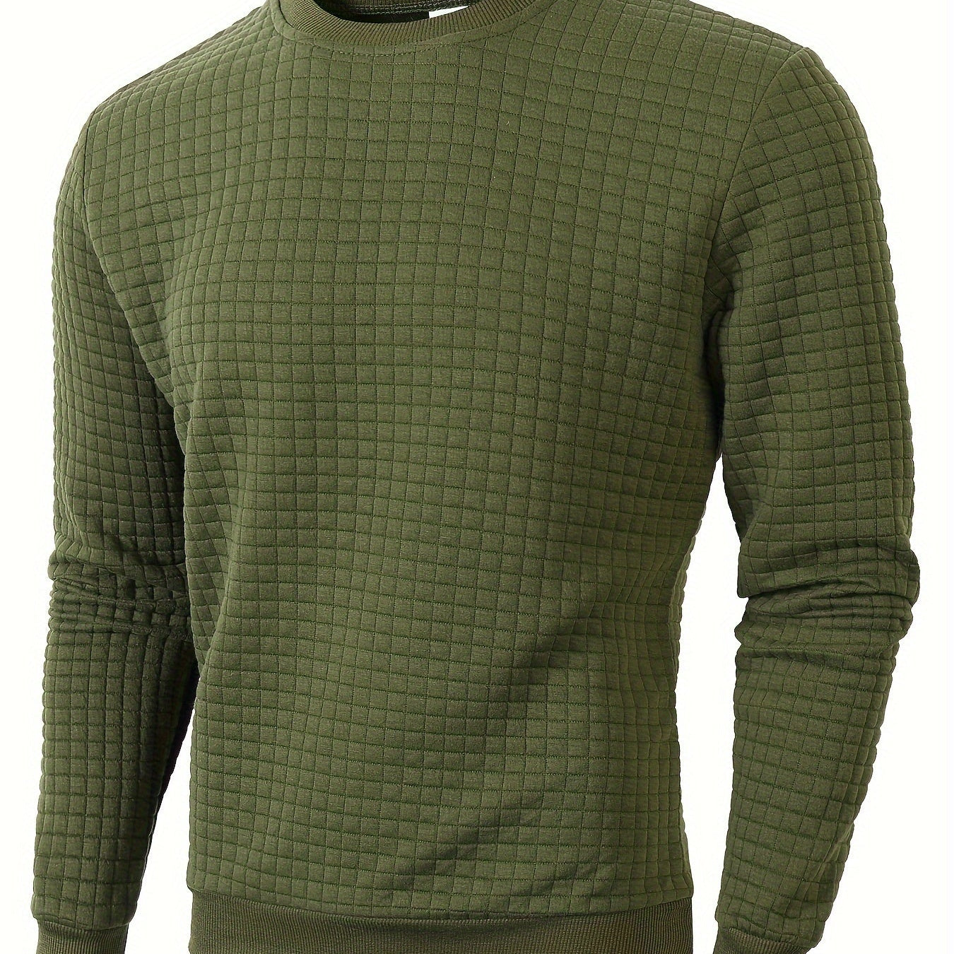 Men's Textured Crew Neck Knit Sweater