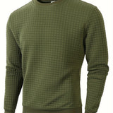 Men's Textured Crew Neck Knit Sweater