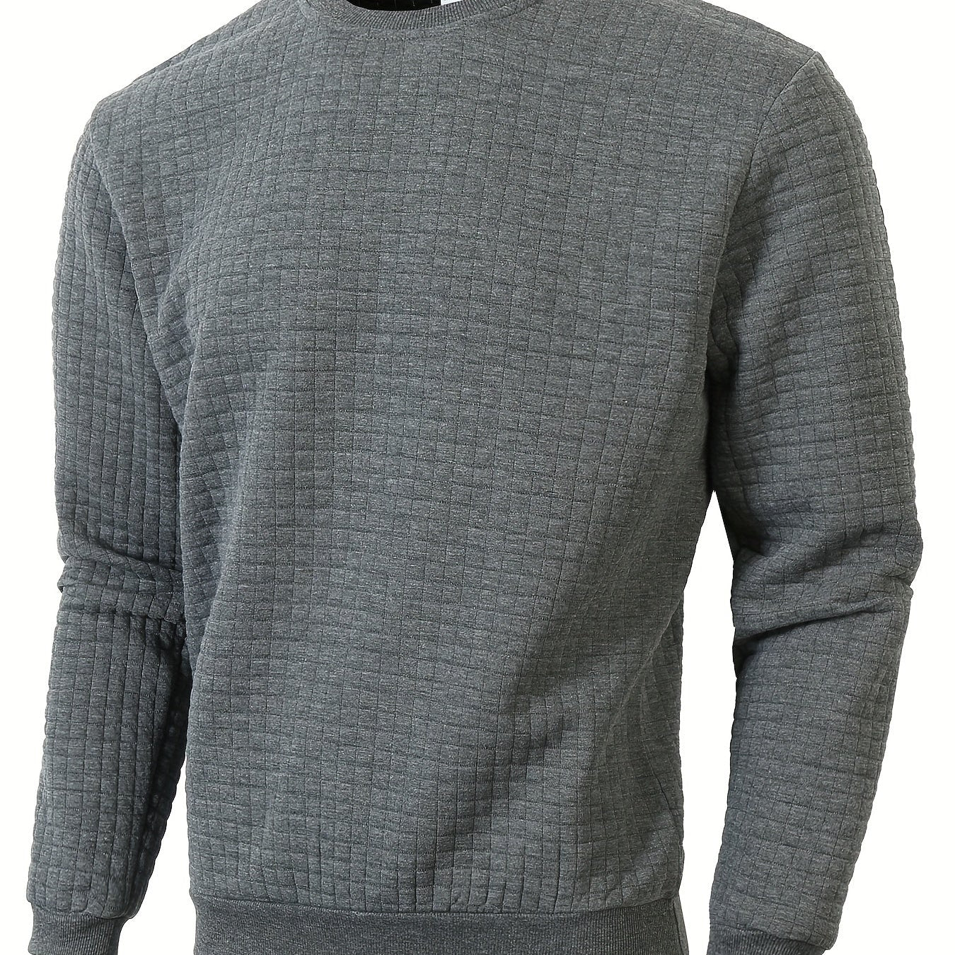 Men's Textured Crew Neck Knit Sweater