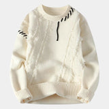 Men's Distressed Knit Crew Neck Sweater