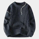 Men's Distressed Knit Crew Neck Sweater