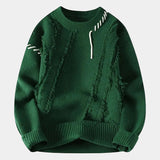 Men's Distressed Knit Crew Neck Sweater