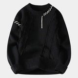Men's Distressed Knit Crew Neck Sweater