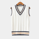 Men's Cable Knit V-Neck Sweater Vest