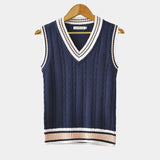 Men's Cable Knit V-Neck Sweater Vest